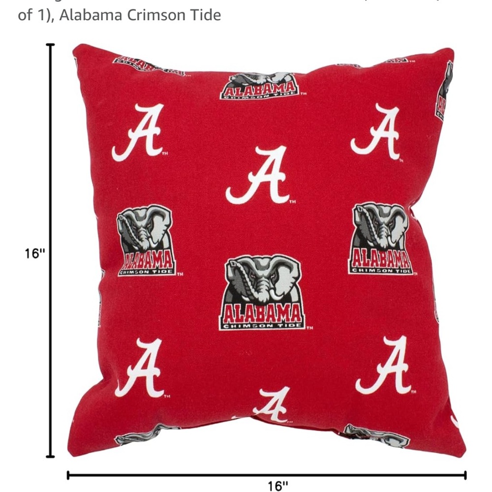 Alabama Crimson Tide Red Pillow Cover - Picture 3 of 3